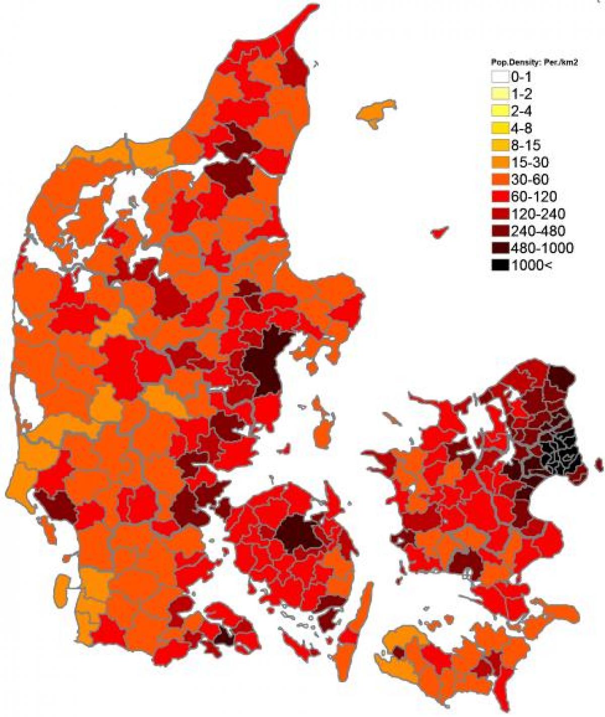Mapa de densidad de Dinamarca